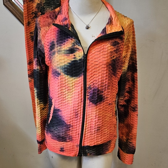 2 Pc Set by SY Fashion Tie Dyed Track Suit Sz L - Picture 2 of 10